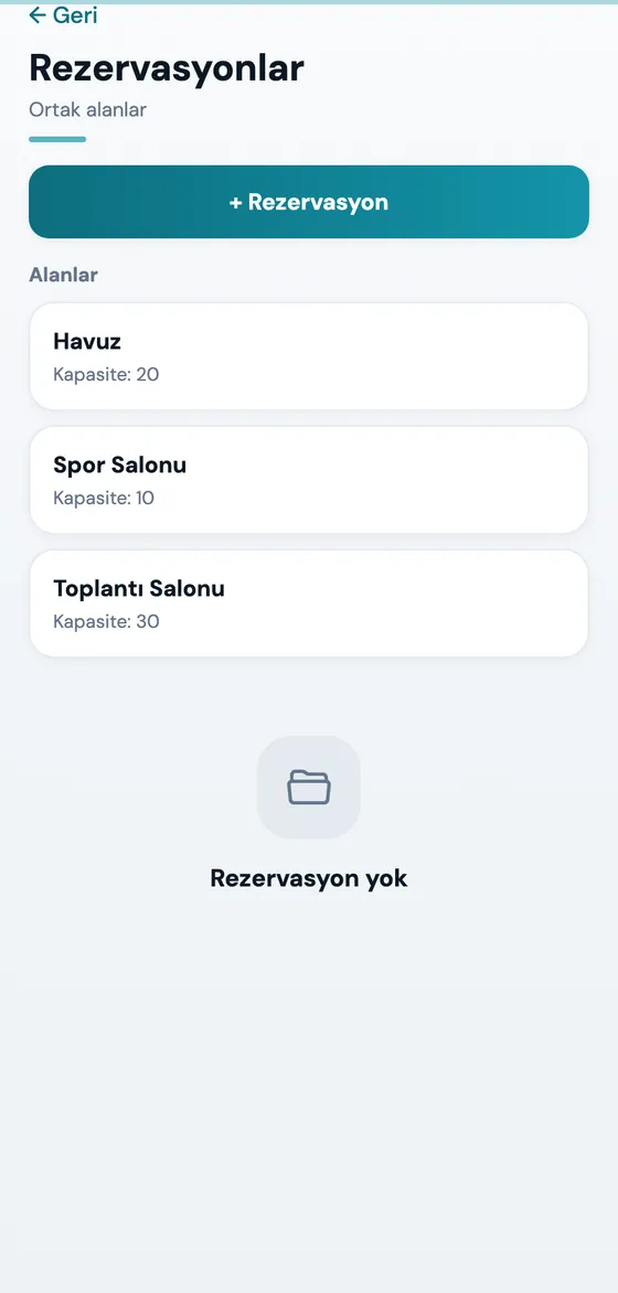 Ortak alan rezervasyonu